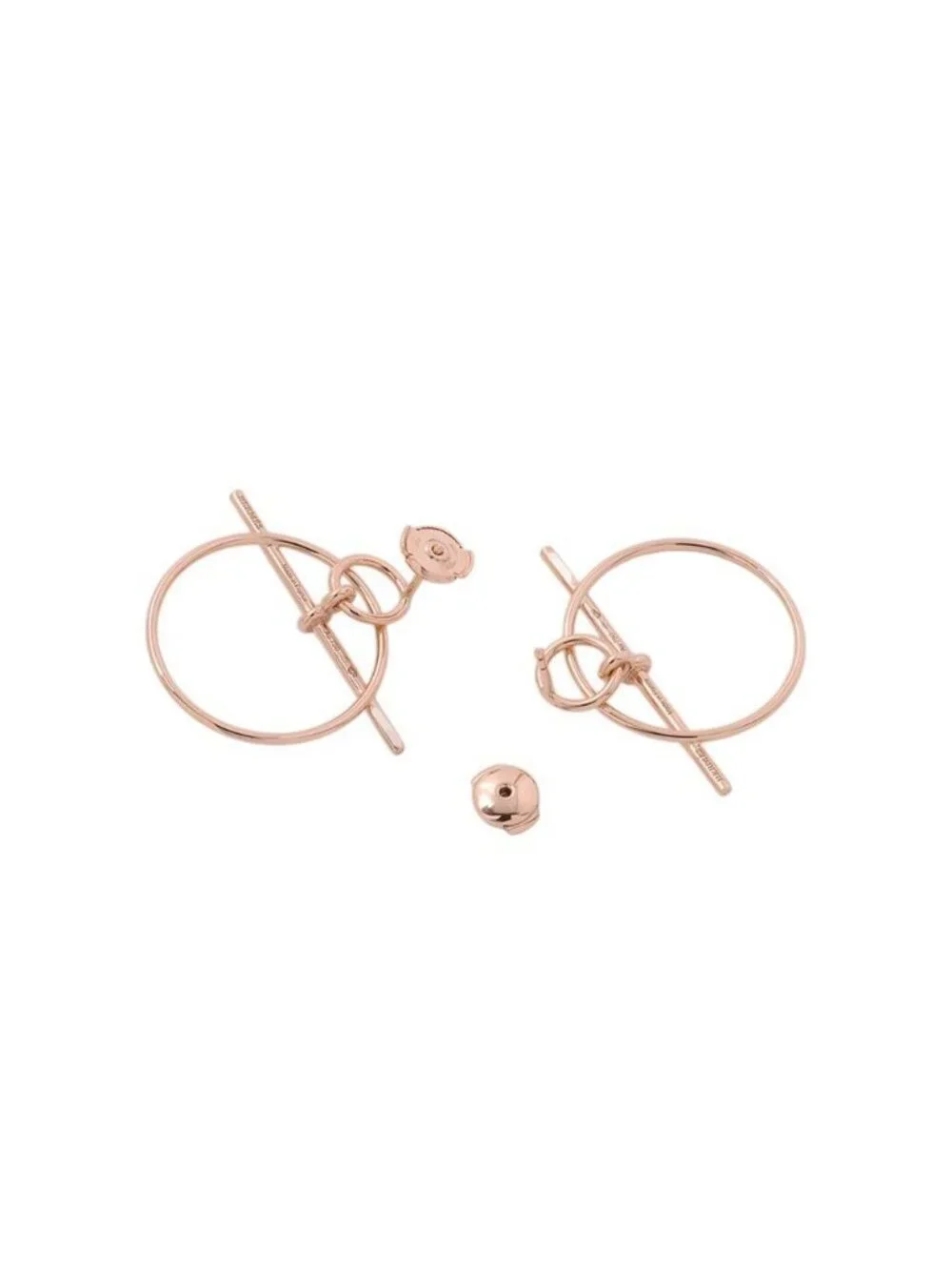 Hermes Earrings Loop Echappee PM 18k Pink Gold